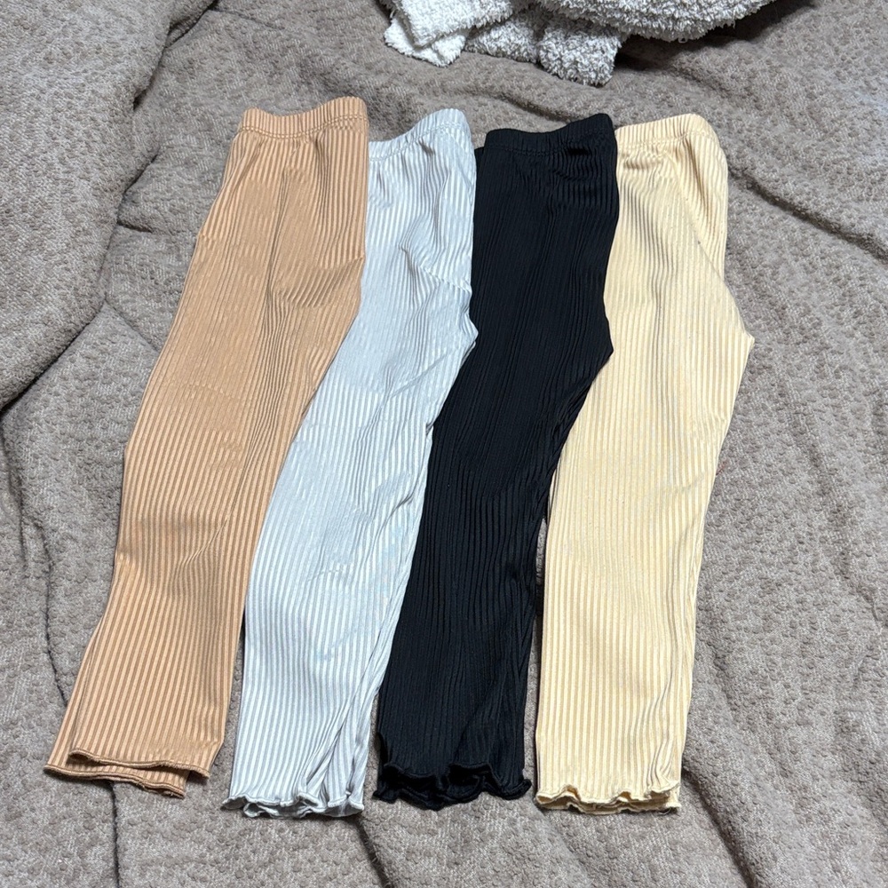Kids Ribbed Bottoms - Tan, Cream, Black, White